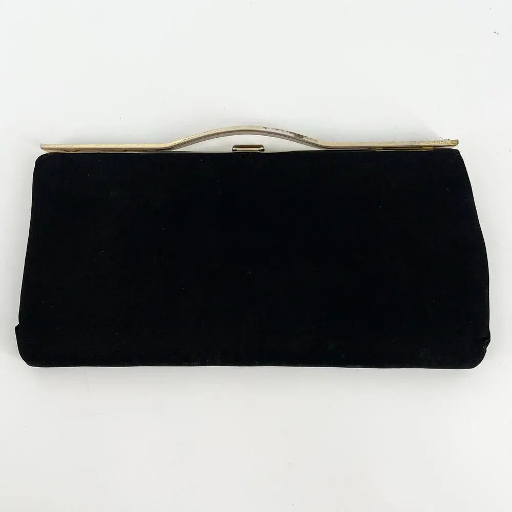 60s black clutch evening bag 1960s vintage